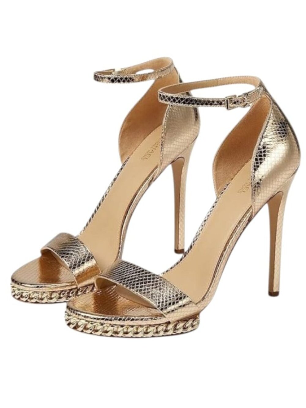 Michael Kors Jordyn Chain Platform Sandals, Pale Gold, US 9.5 M